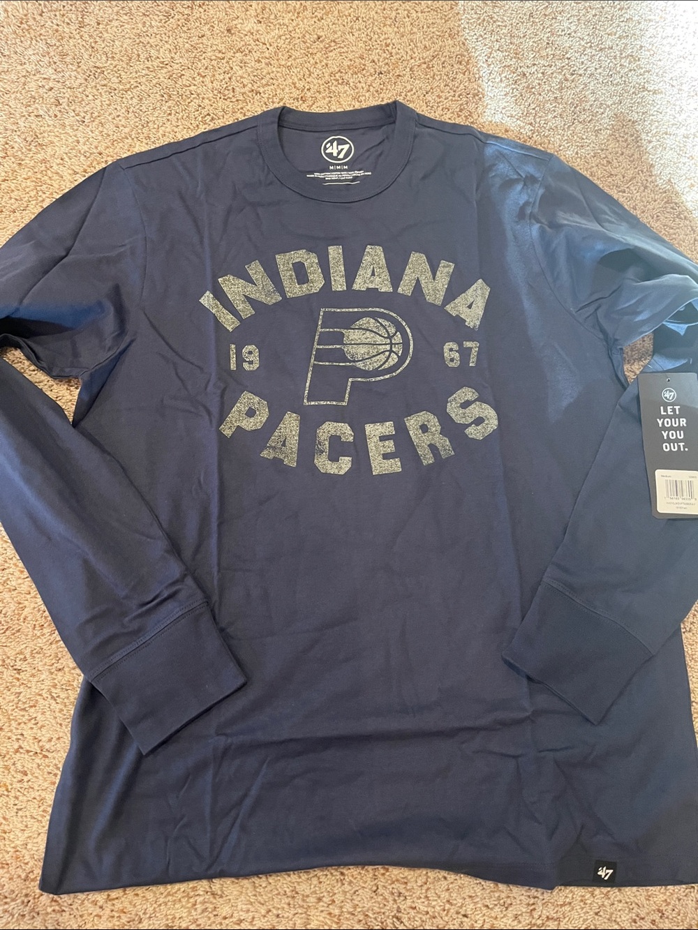 47 Indiana Pacers Navy Long Sleeve Graphic Tee